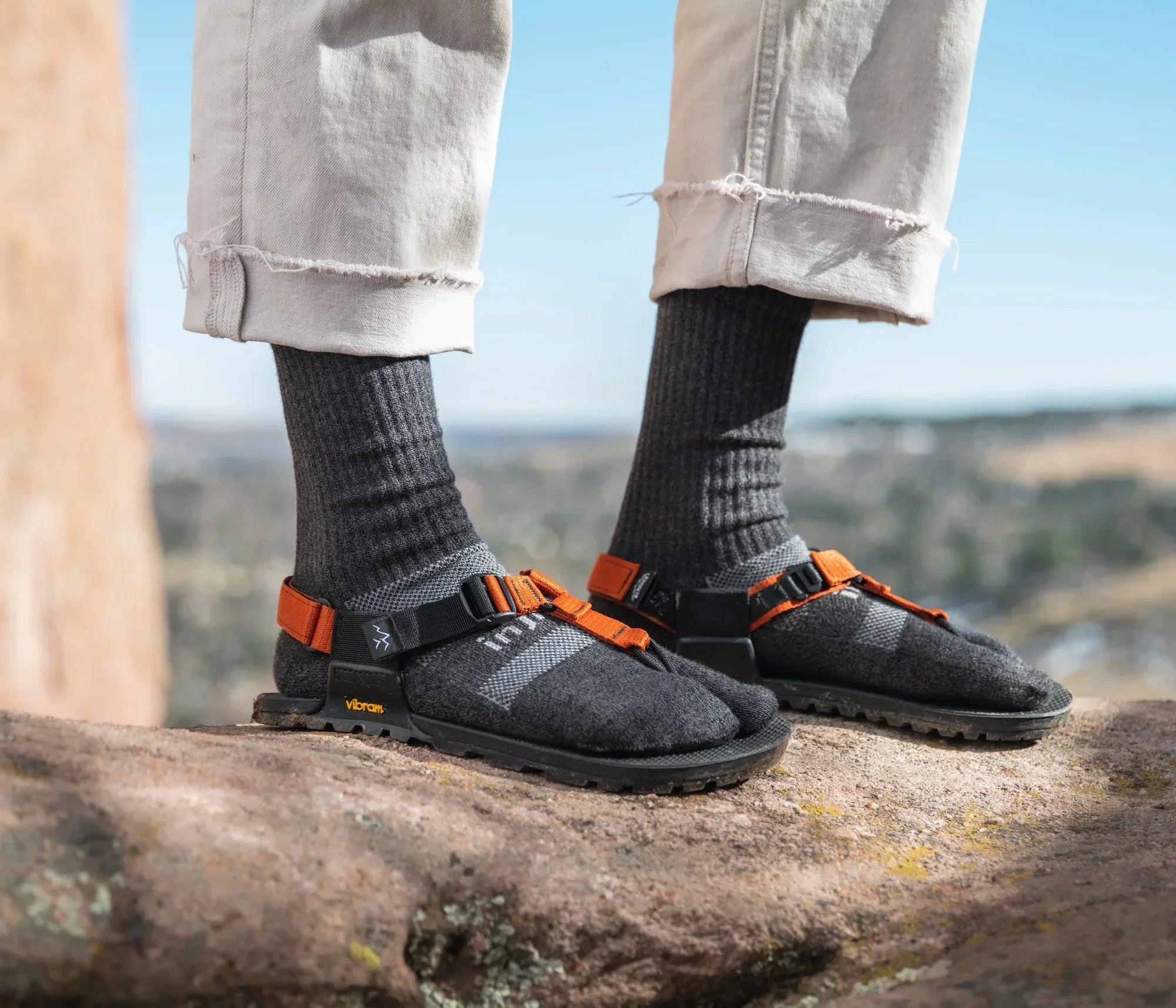 Crew Performance Split-Toe Socks (Granite) Secondary image